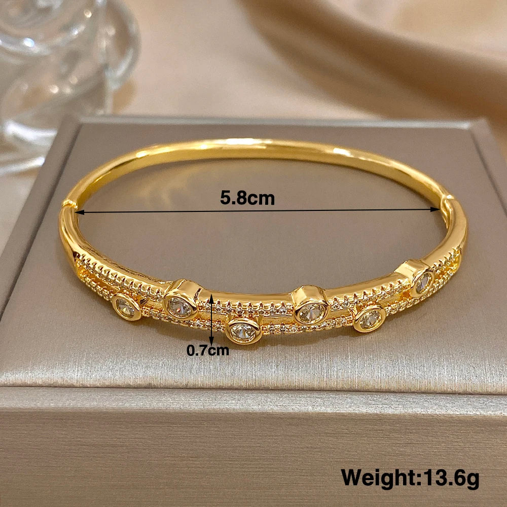 Diana Double Bangle, 18k Gold-Plated & Water-Resistant