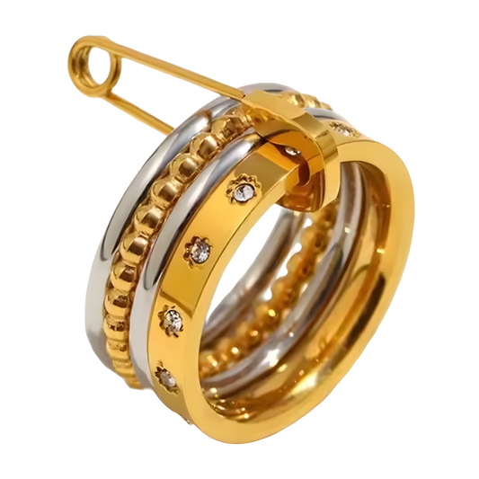 Lior Stack Ring, 18k Gold-Plated & Water-Resistant