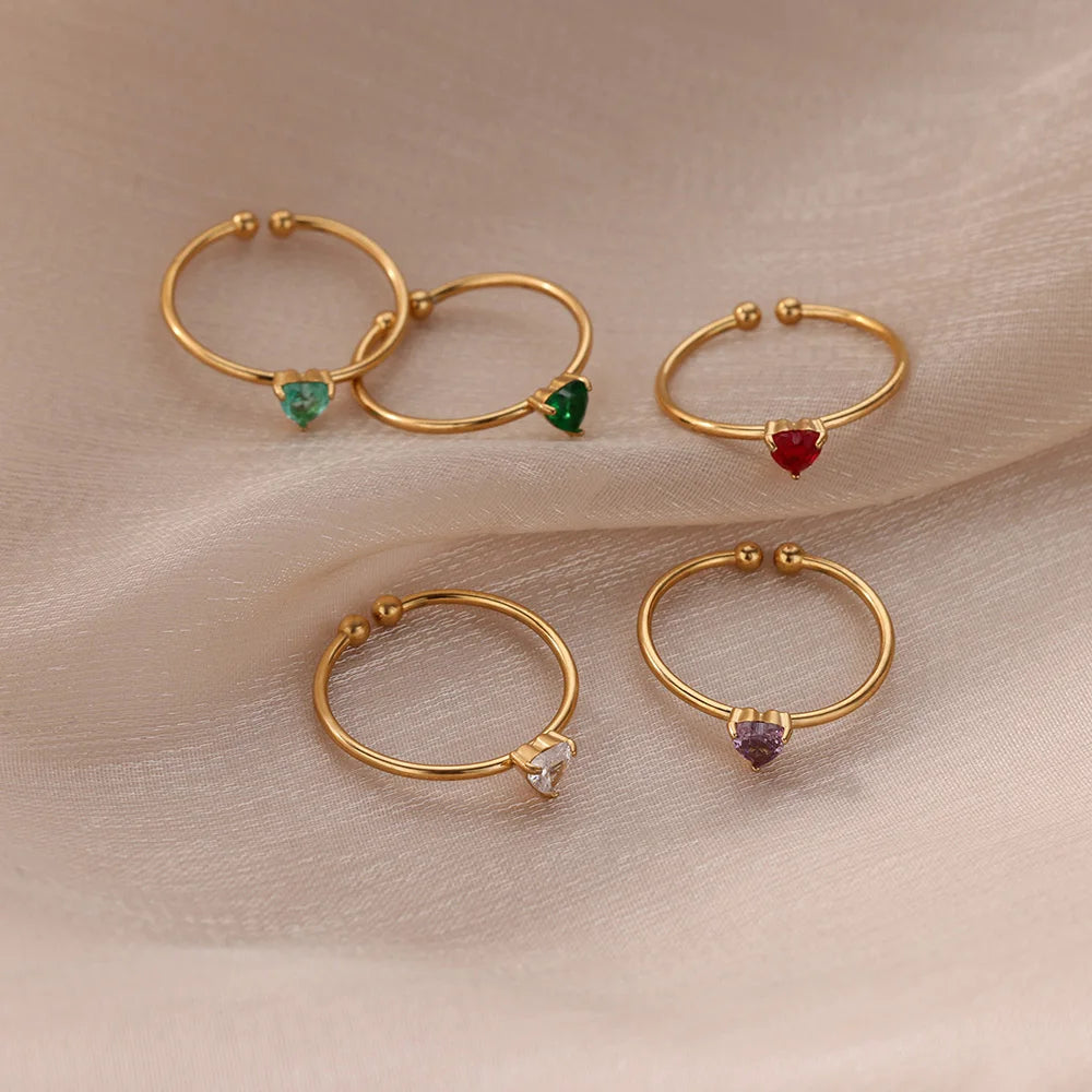 Amour Birthstone Adjustable Ring
