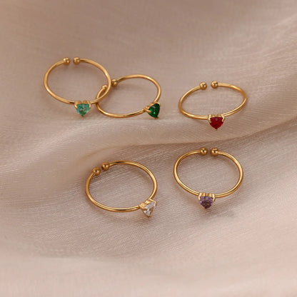 Amour Birthstone Adjustable Ring