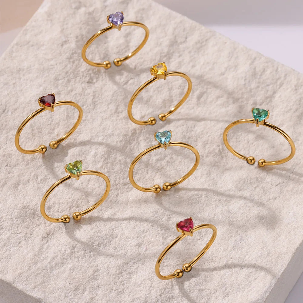 Amour Birthstone Adjustable Ring