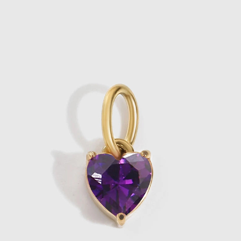 Amour Birthstone Heart Shape Charm