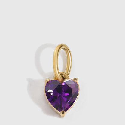 Amour Birthstone Heart Shape Charm