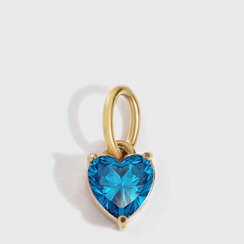 Amour Birthstone Heart Shape Charm