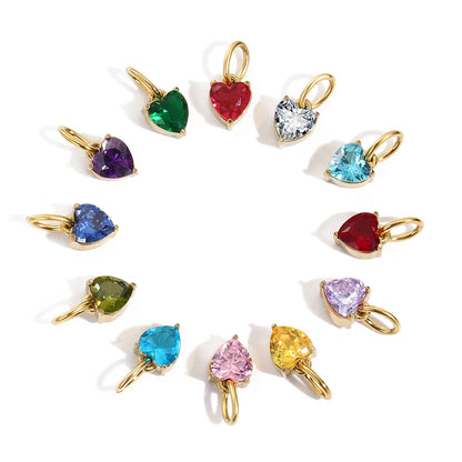 Amour Birthstone Heart Shape Charm