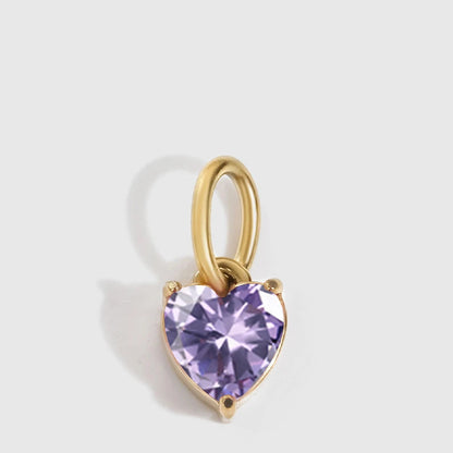 Amour Birthstone Heart Shape Charm