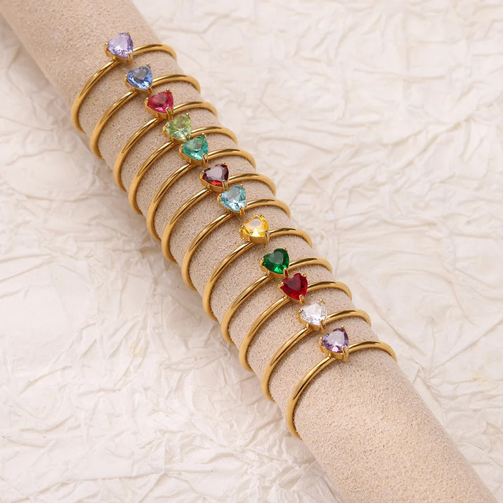 Amour Birthstone Adjustable Ring