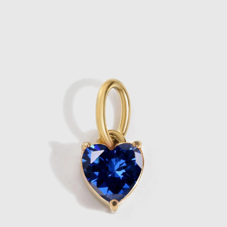 Amour Birthstone Heart Shape Charm