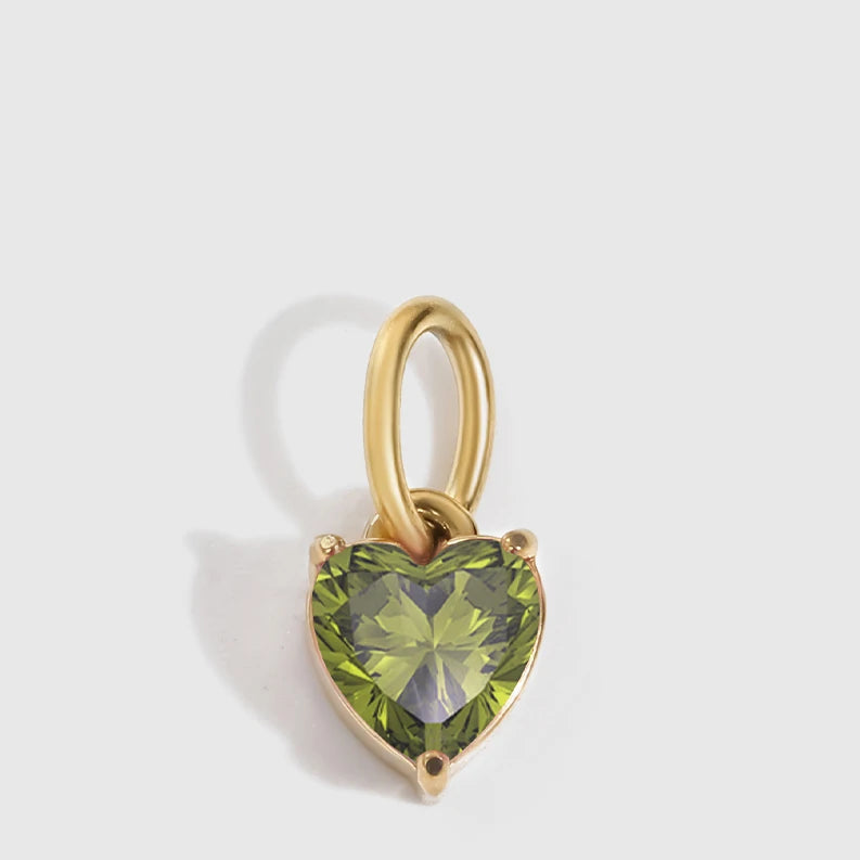 Amour Birthstone Heart Shape Charm