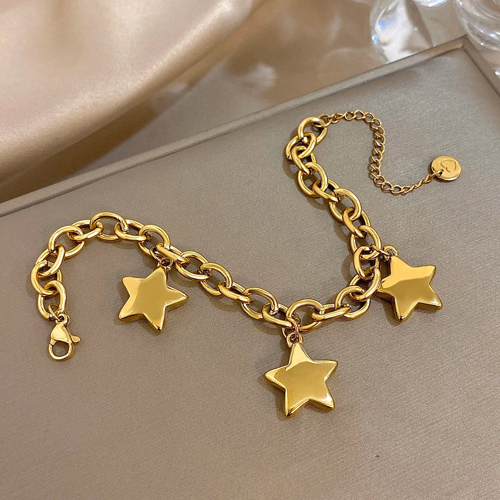 Celeste Star Bracelet, 18k Gold-Plated & Silver-Tone, Water-Resistant