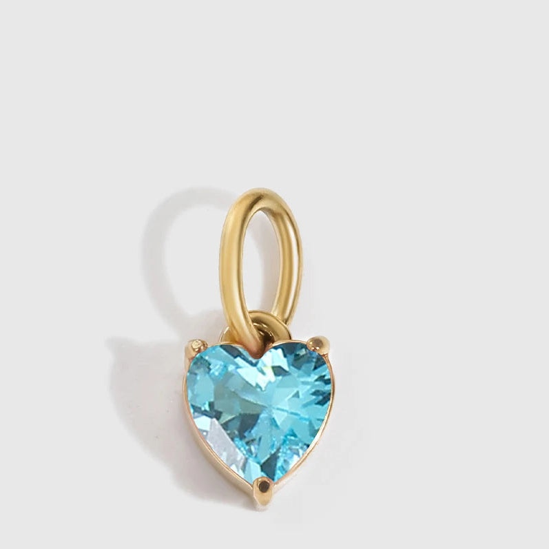 Amour Birthstone Heart Shape Charm