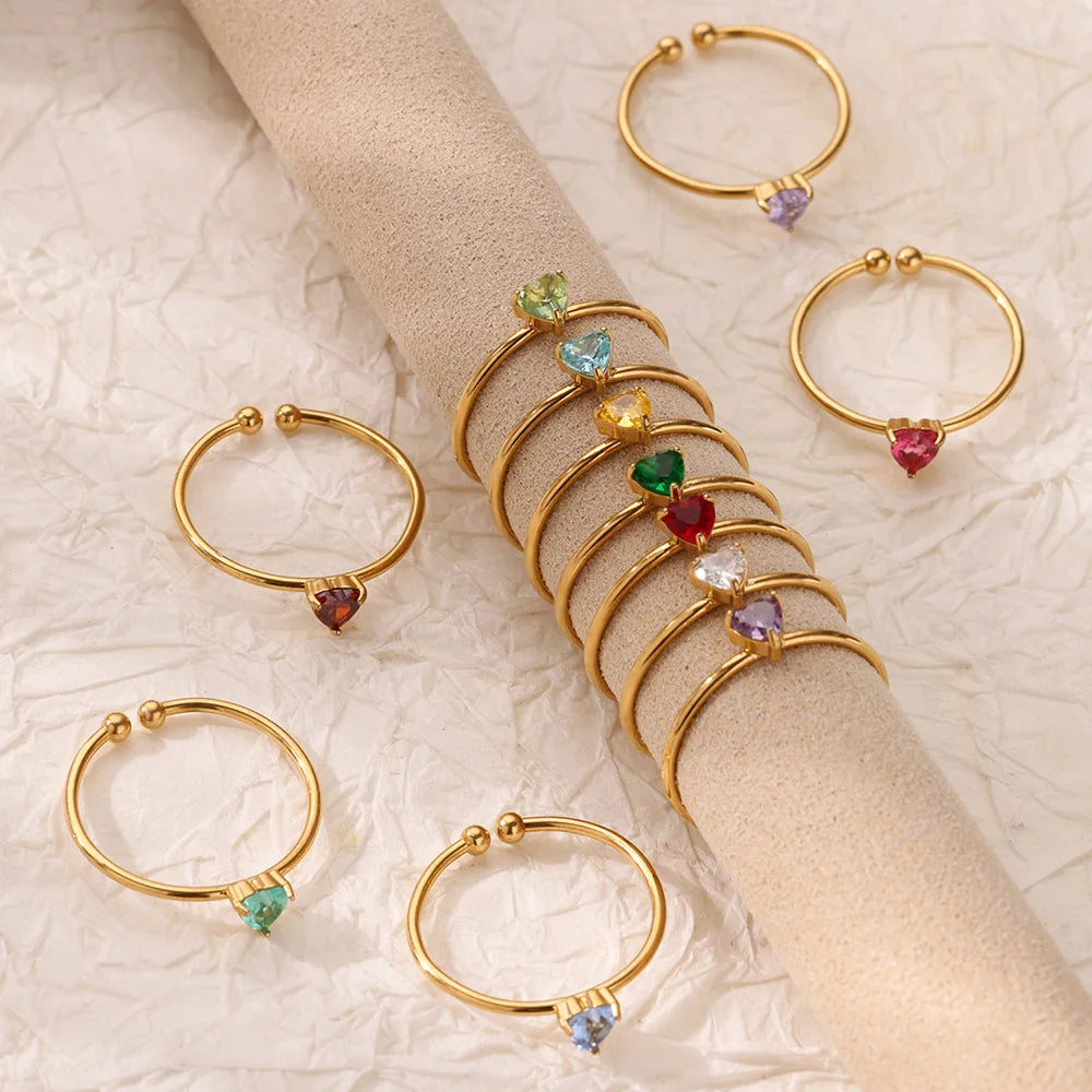 Amour Birthstone Adjustable Ring