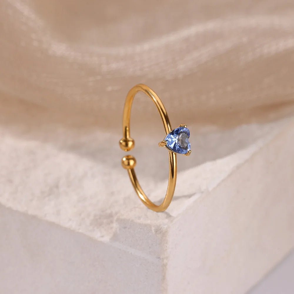 Amour Birthstone Adjustable Ring