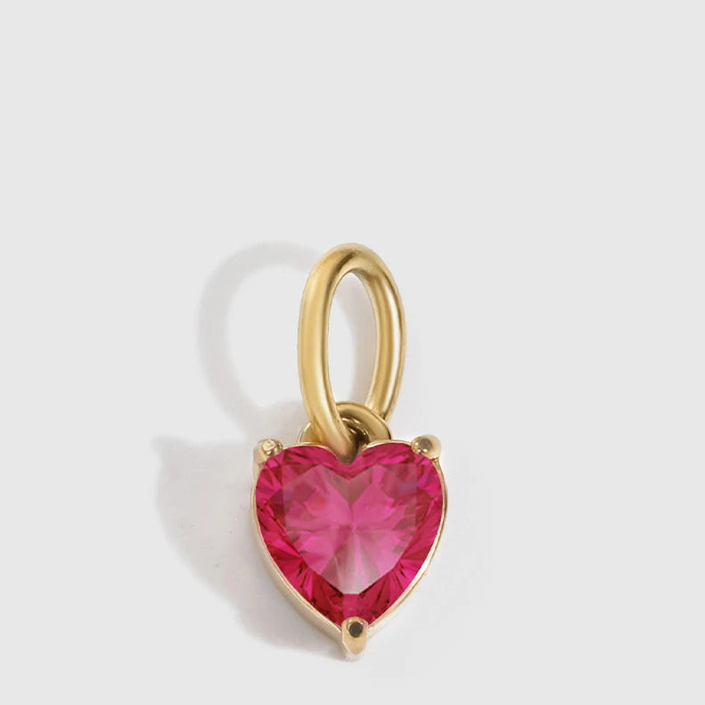 Amour Birthstone Heart Shape Charm