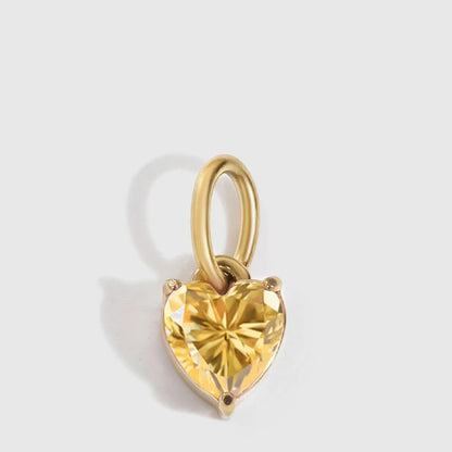 Amour Birthstone Heart Shape Charm