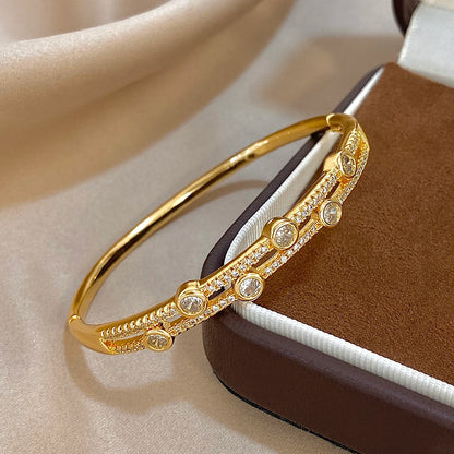 Diana Double Bangle, 18k Gold-Plated & Water-Resistant