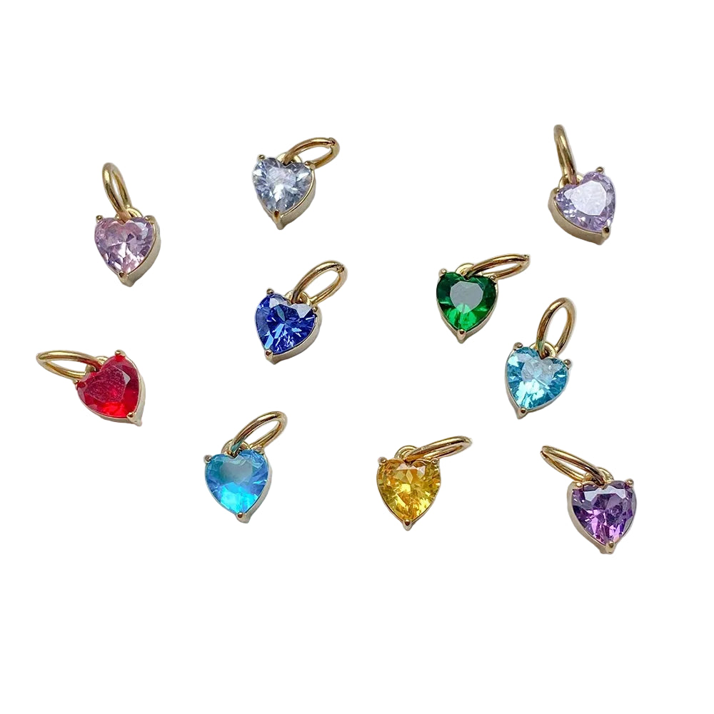 Amour Birthstone Heart Shape Charm