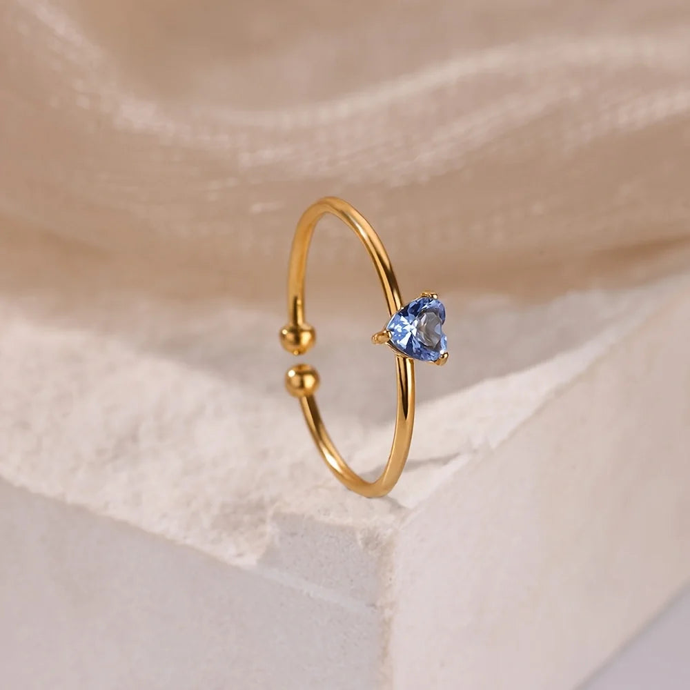 Amour Birthstone Adjustable Ring