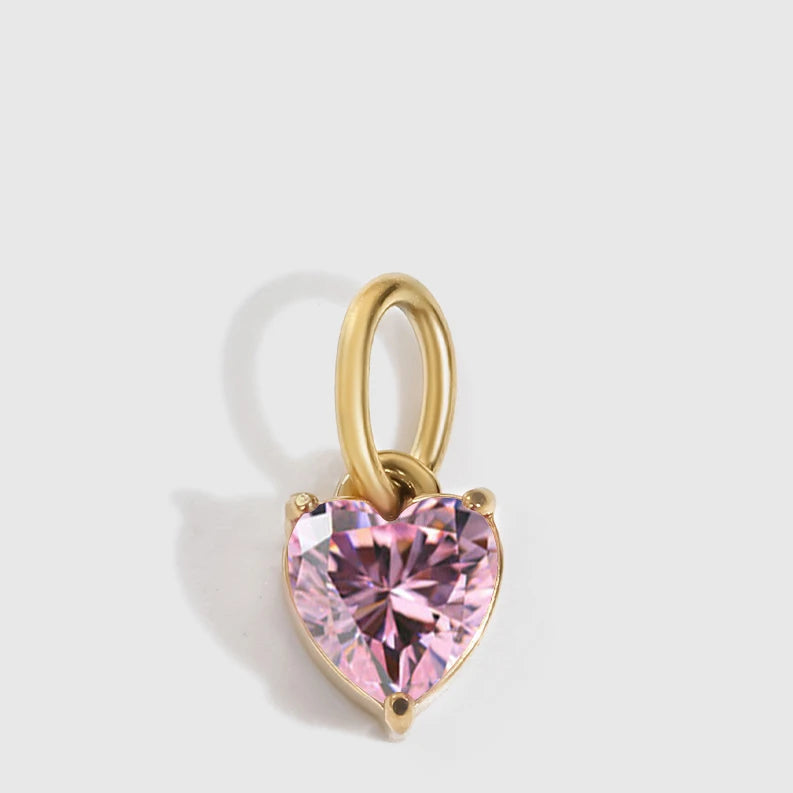 Amour Birthstone Heart Shape Charm