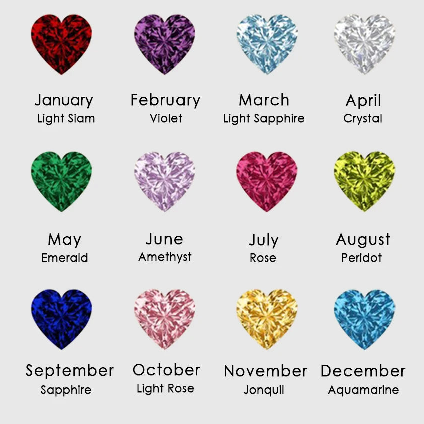 Amour Birthstone Heart Shape Charm