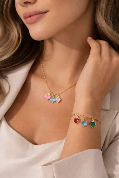 Amour Birthstone Heart Shape Charm