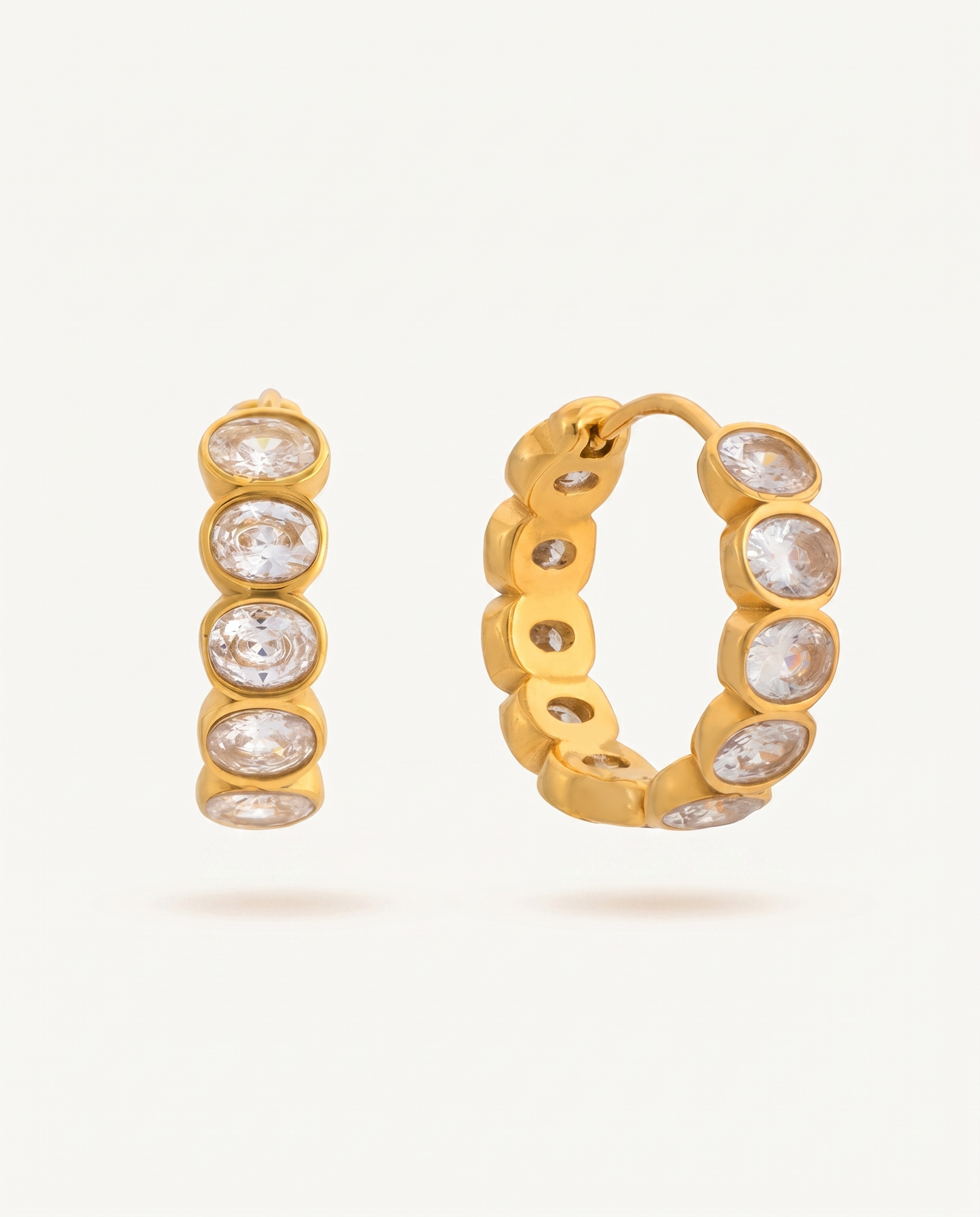 Cleo Bold Hoops gold crystal earrings