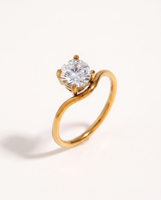 Muse gold solitaire ring