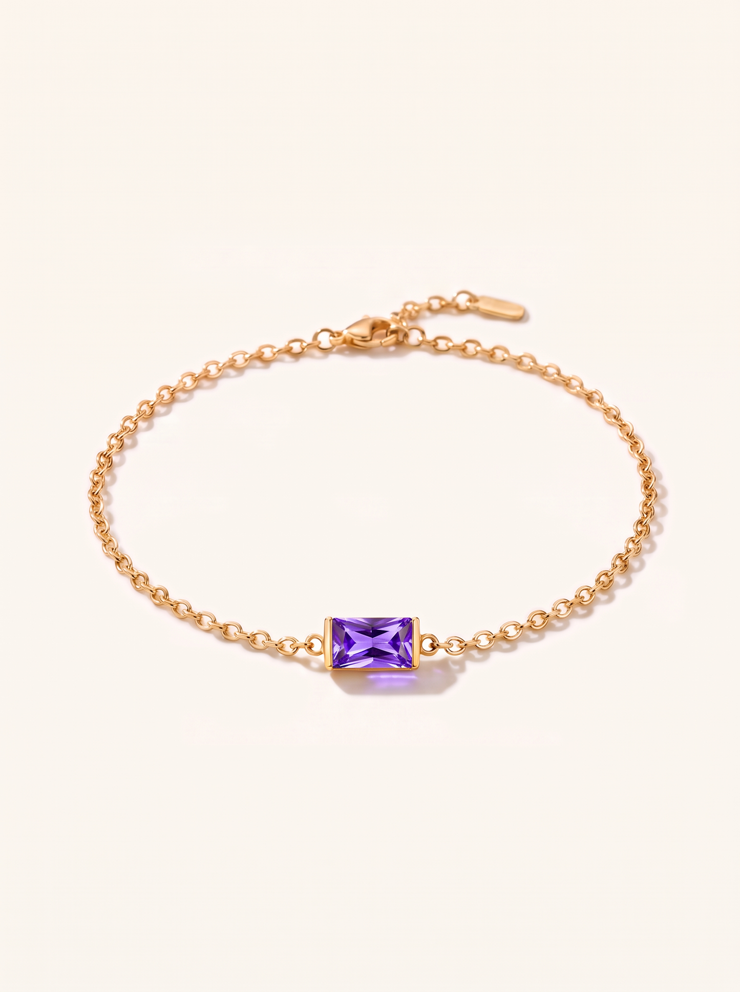Bianca birthstone bracelet gold violet purple February stone