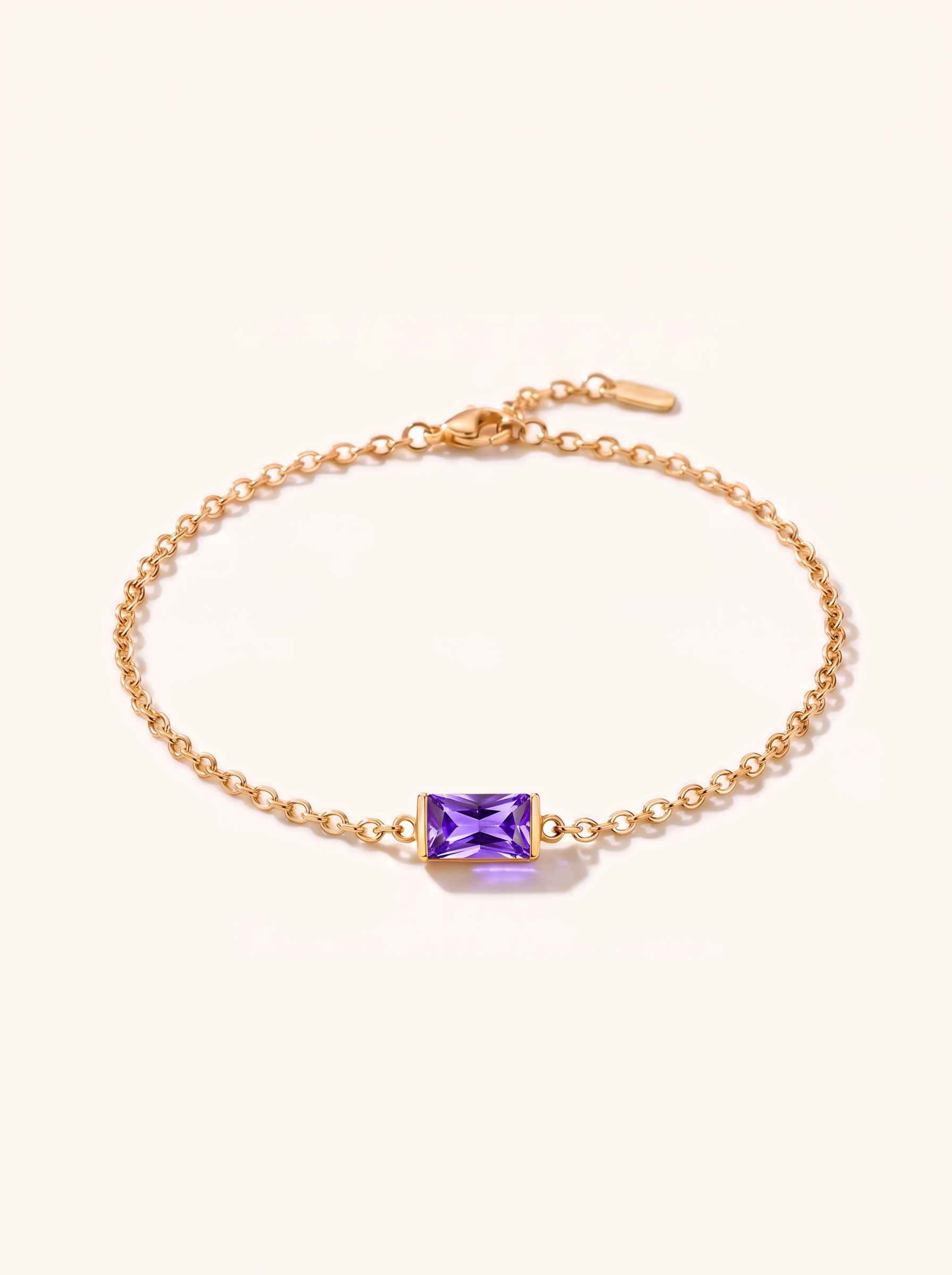Bianca birthstone bracelet gold violet purple February stone