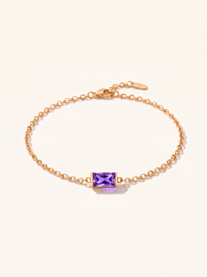 Bianca birthstone bracelet gold violet purple February stone