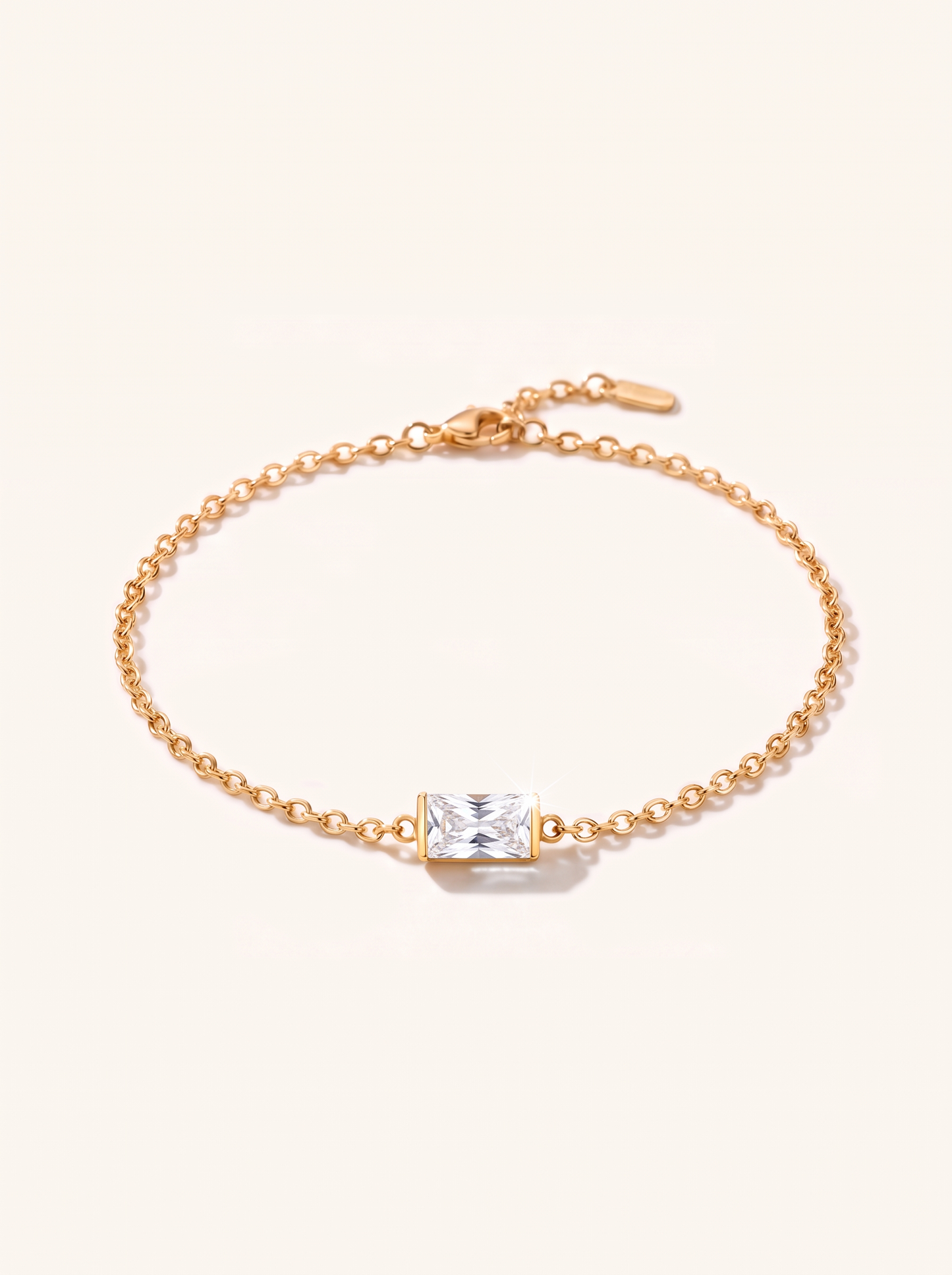 Bianca birthstone bracelet gold clear crystal April stone