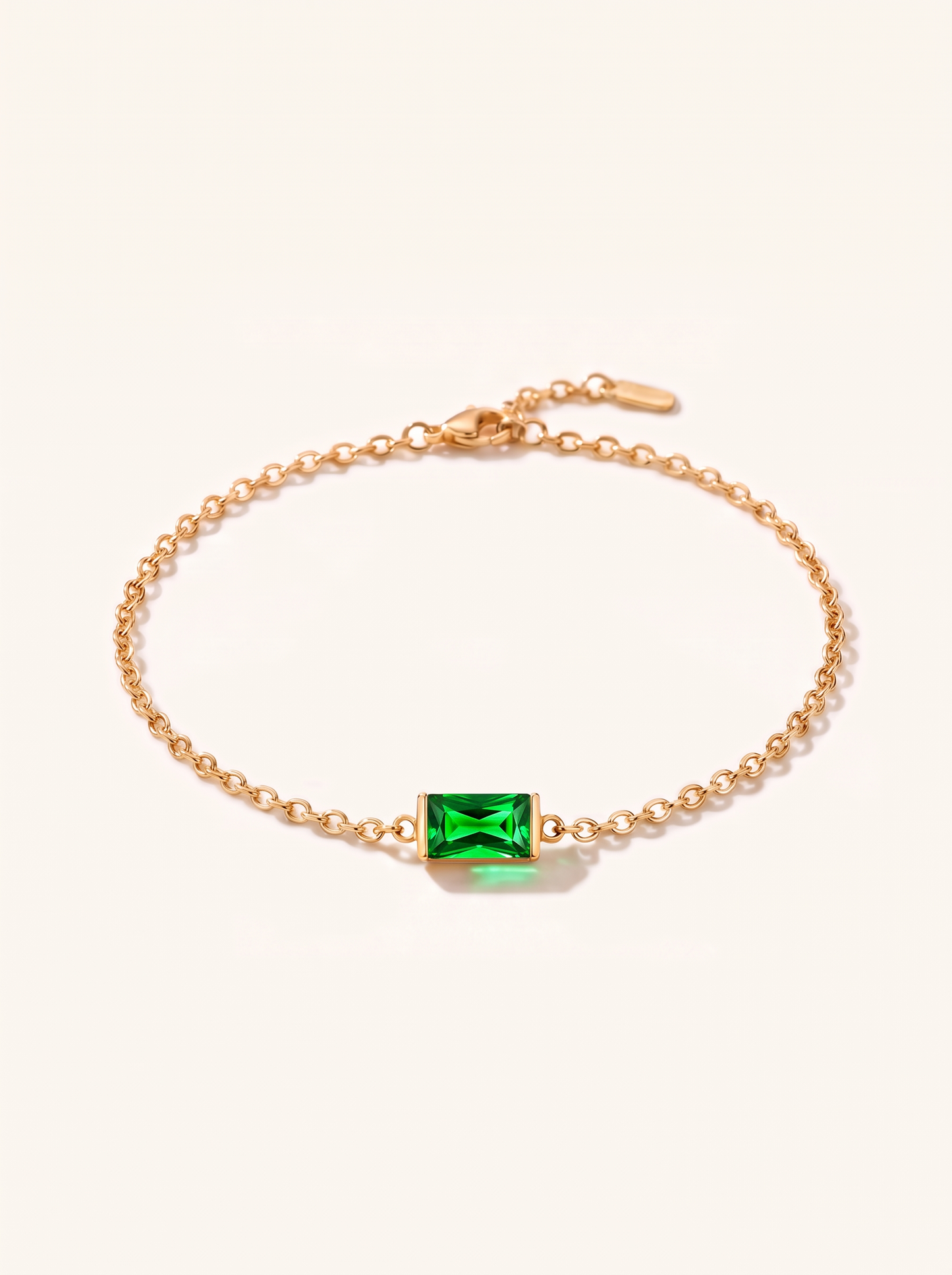 Bianca birthstone bracelet gold vivid green May stone