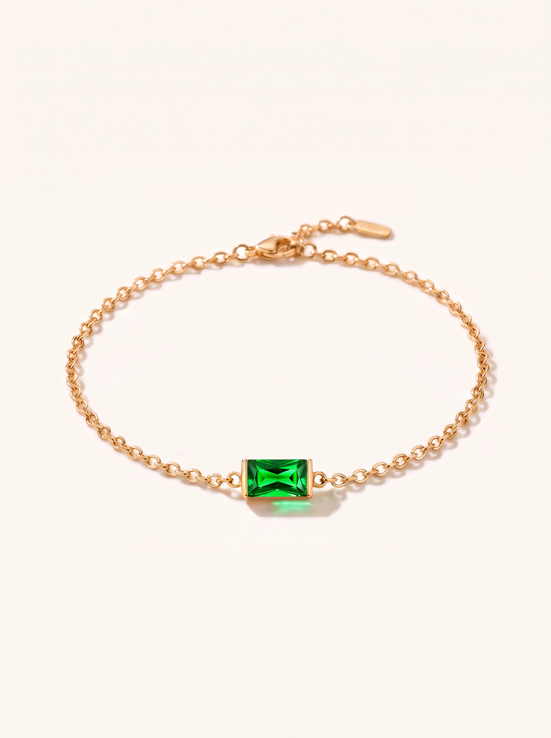 Bianca birthstone bracelet gold vivid green May stone