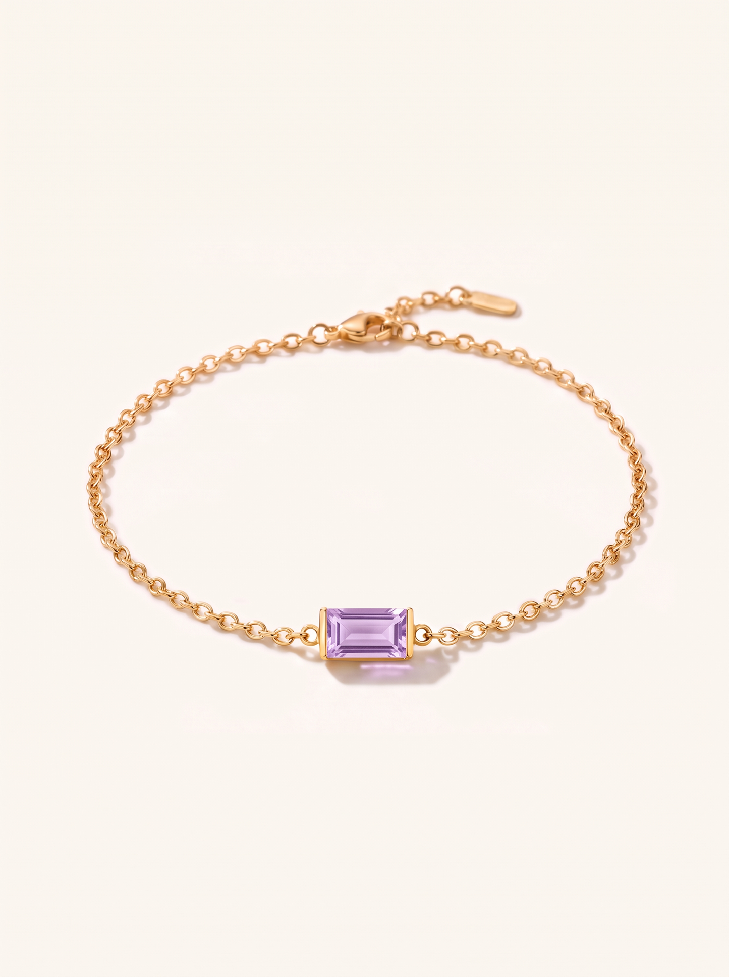 Bianca birthstone bracelet gold soft lavender June stone