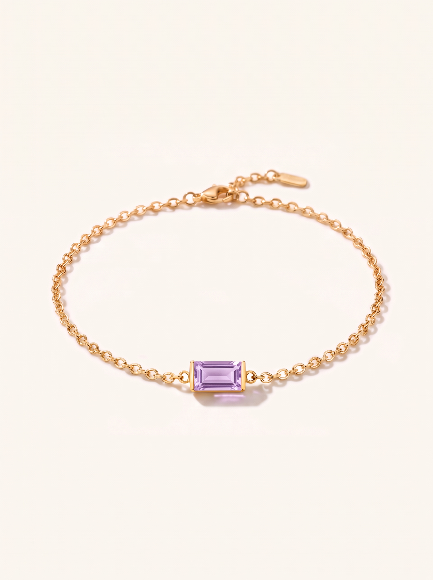 Bianca birthstone bracelet gold soft lavender June stone