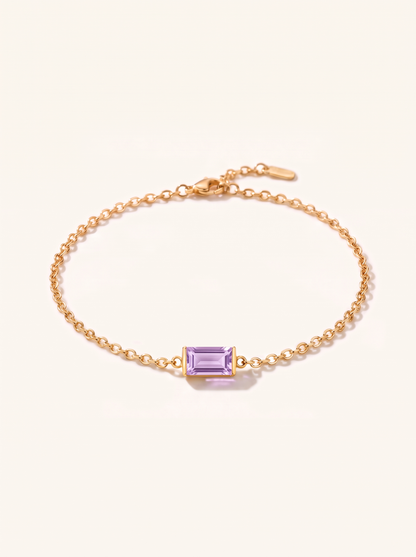 Bianca birthstone bracelet gold soft lavender June stone