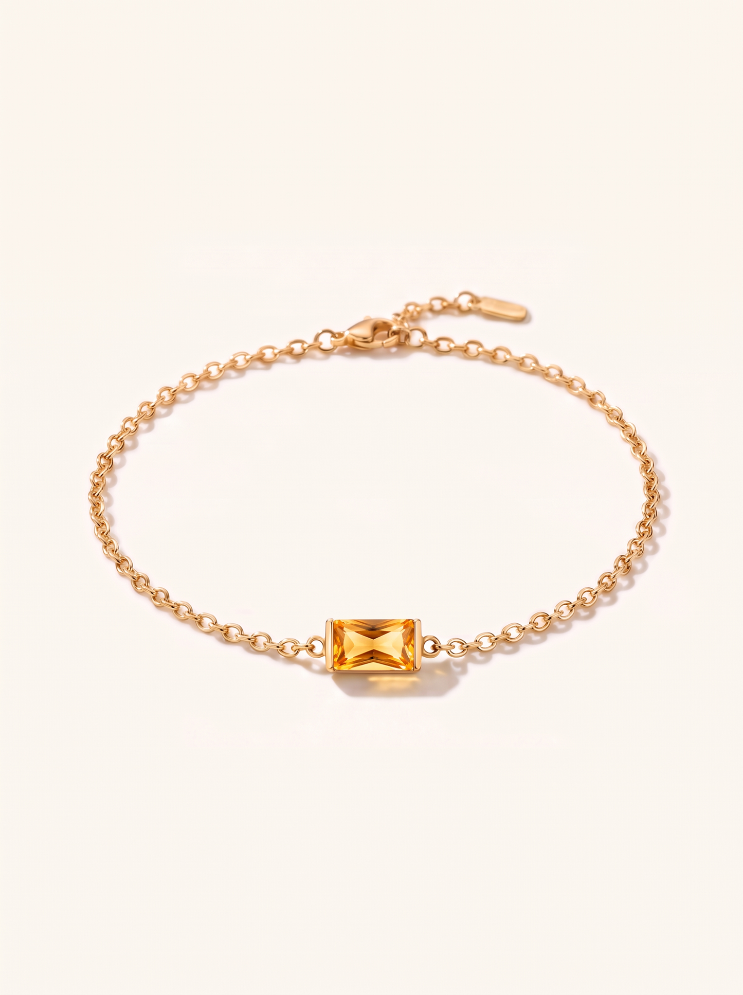 Bianca birthstone bracelet gold golden amber November stone